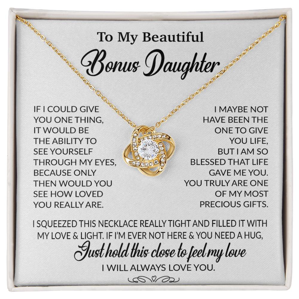 To My Bonus Daughter Necklace, Gift for Bonus Daughter, Step Daughter Birthday 1_10_White