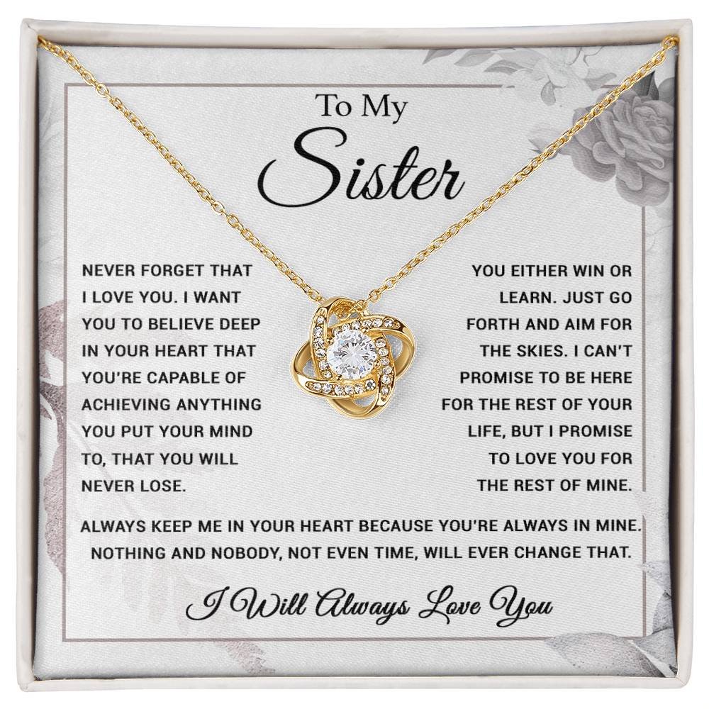 To My Sister Necklace, Brother to Sister, Birthday gift For Sister from Brother
