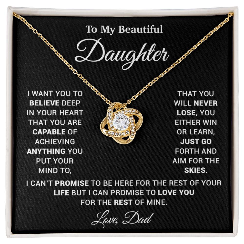 To My Daughter Necklace, Gift for Daughter from Dad, Father Daughter Necklace 26_2_Black