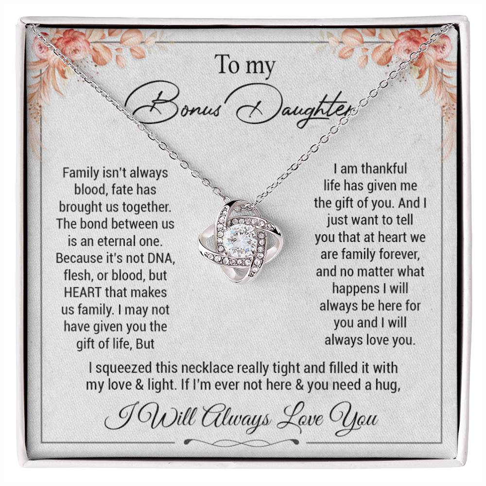 To my bonus daughter necklace, bonus daughter from stepdad, step daughter gift