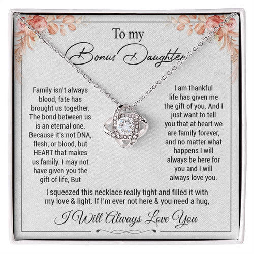 To my bonus daughter necklace, bonus daughter from stepdad, step daughter gift
