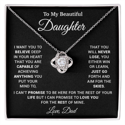 To My Daughter Necklace, Gift for Daughter from Dad, Father Daughter Necklace 26_2_Black
