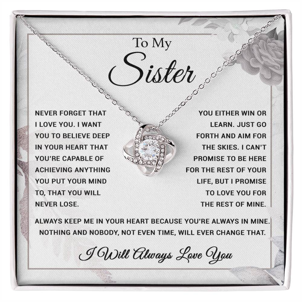 To My Sister Necklace, Brother to Sister, Birthday gift For Sister from Brother