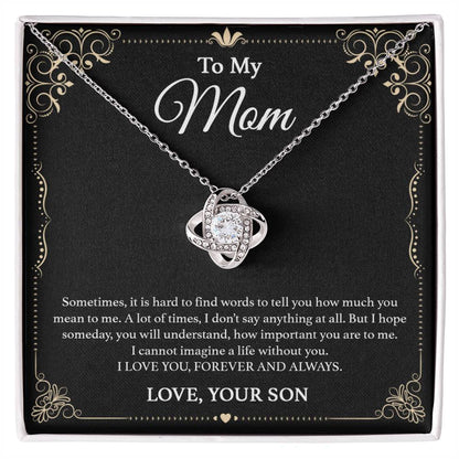 To My Mom Necklace, Gift From Son For Birthday, Mother's Day Gift