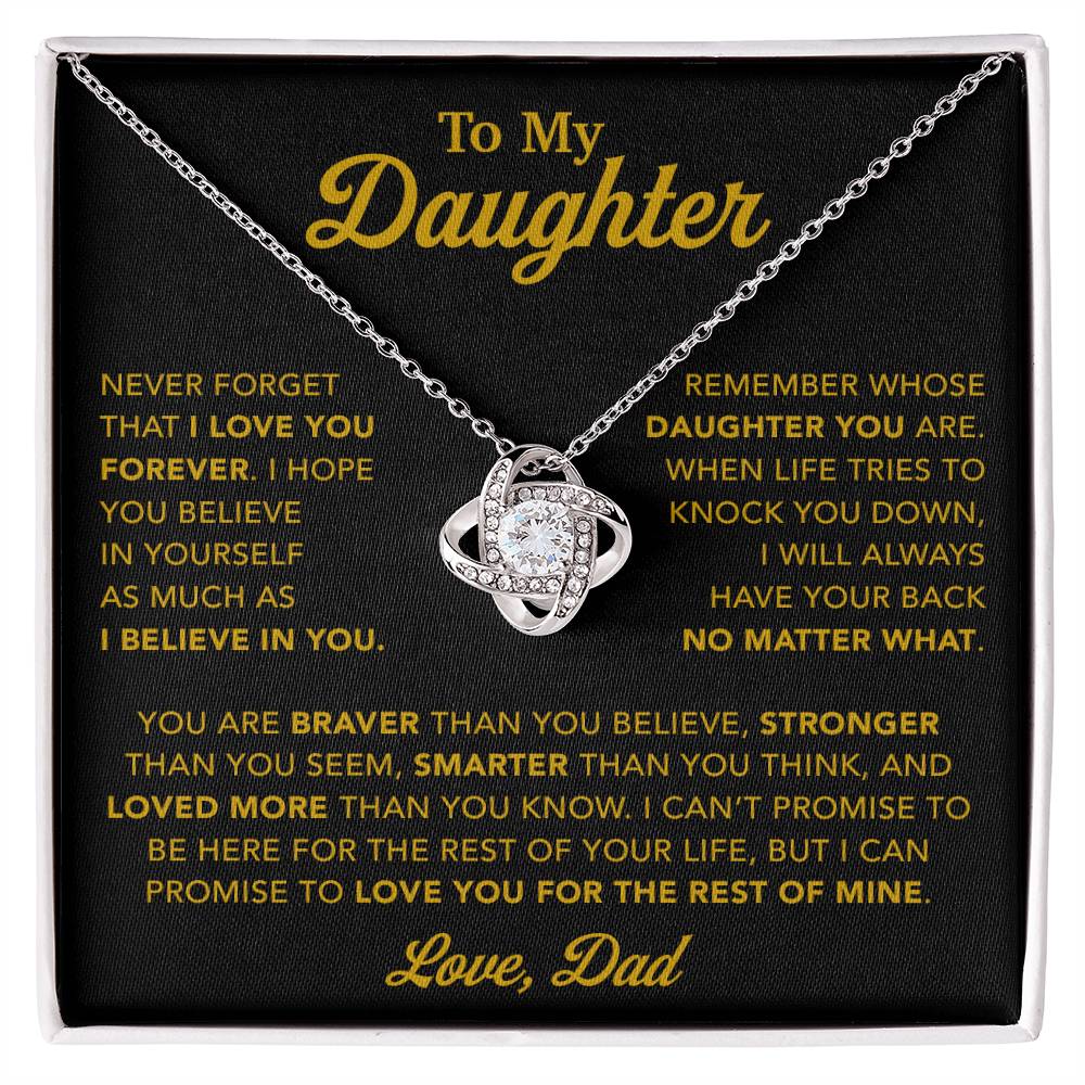 To My Daughter Necklace, Gift for Daughter from Dad, Father Daughter Necklace 30_11_Gold