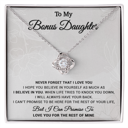 To My Bonus Daughter Necklace, Step Daughter Gift From Stepdad, Stepmom