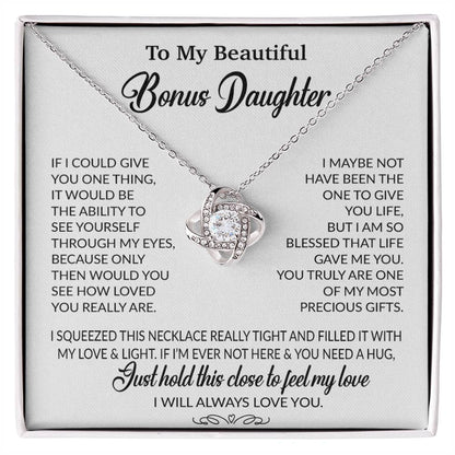 To My Bonus Daughter Necklace, Gift for Bonus Daughter, Step Daughter Birthday 1_10_White