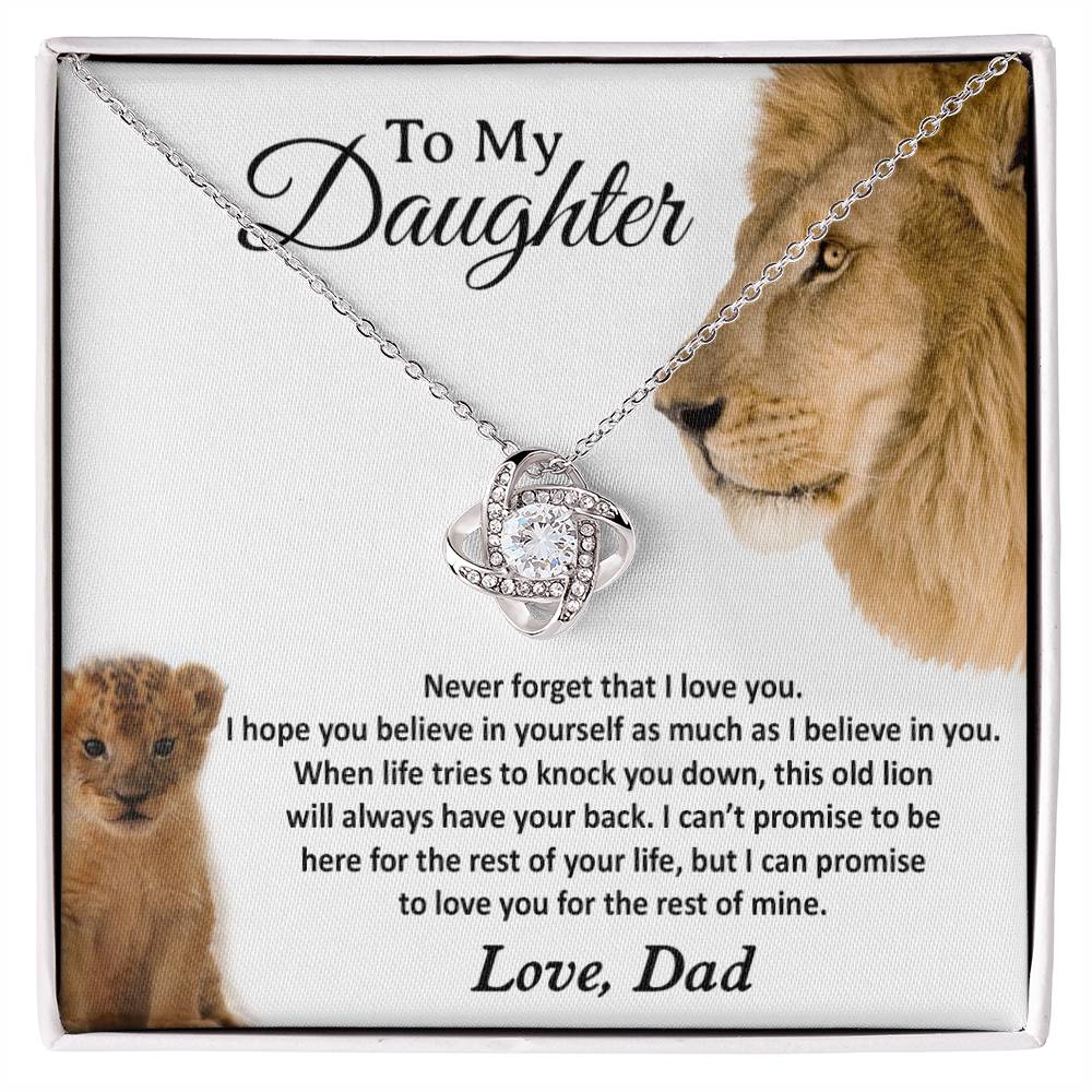To My Daughter Necklace, Gift For Daughter From Dad, Daughter Father Lion Gift