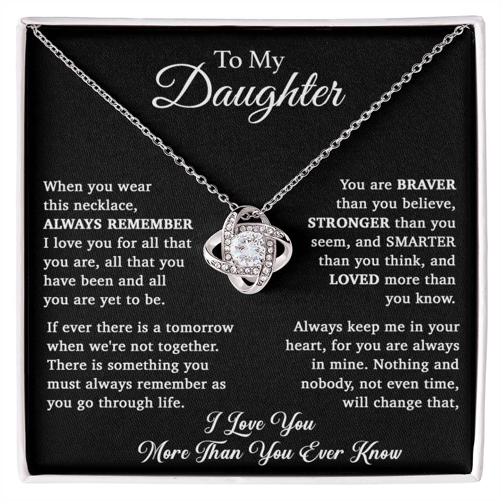 To My Daughter Necklace, Daughter Father Necklace, Daughter Gift From Dad, Mom 15_11_Black