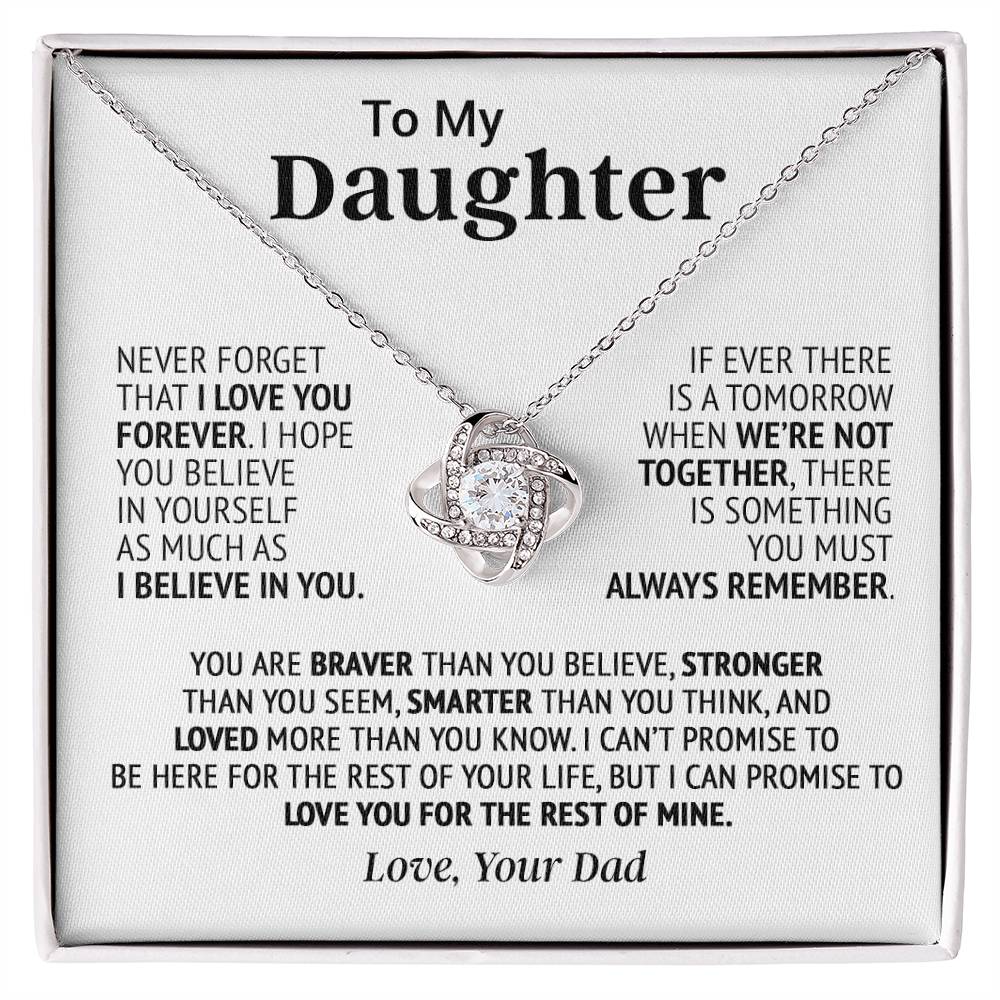 To My Daughter Necklace, Pendant Gift from Dad, Daughter Birthday Holiday Christmas Gift 26_8