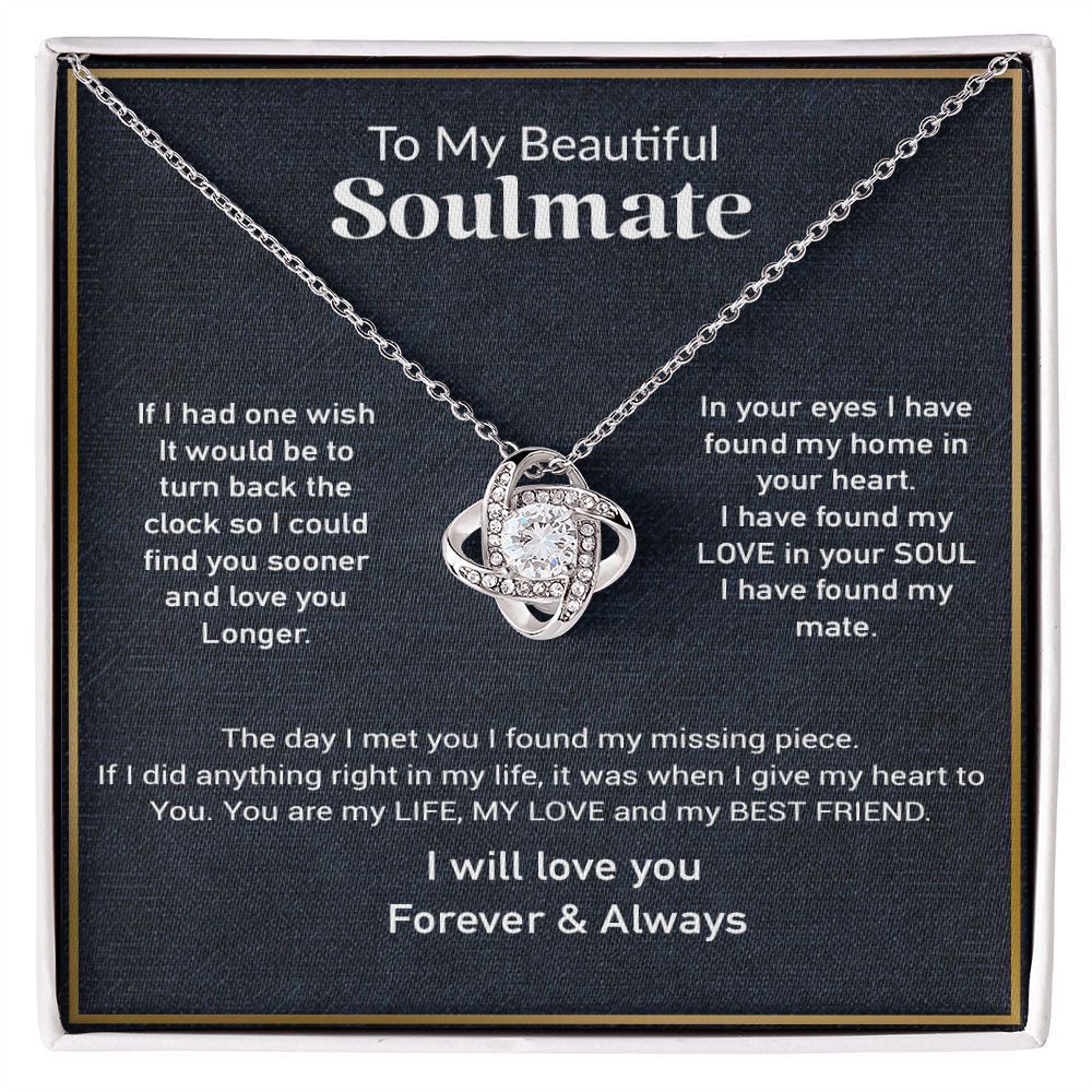 To My Soulmate Necklace, Gift For Her, Gift For Soulmate, Birthday Gift