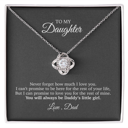 To My Daughter Heart Pendant Necklace - Daddy's Little Girl