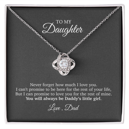 To My Daughter Heart Pendant Necklace - Daddy's Little Girl