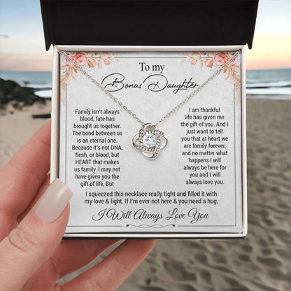 To my bonus daughter necklace, bonus daughter from stepdad, step daughter gift