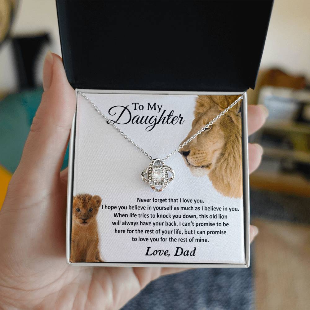 To My Daughter Necklace, Gift For Daughter From Dad, Daughter Father Lion Gift