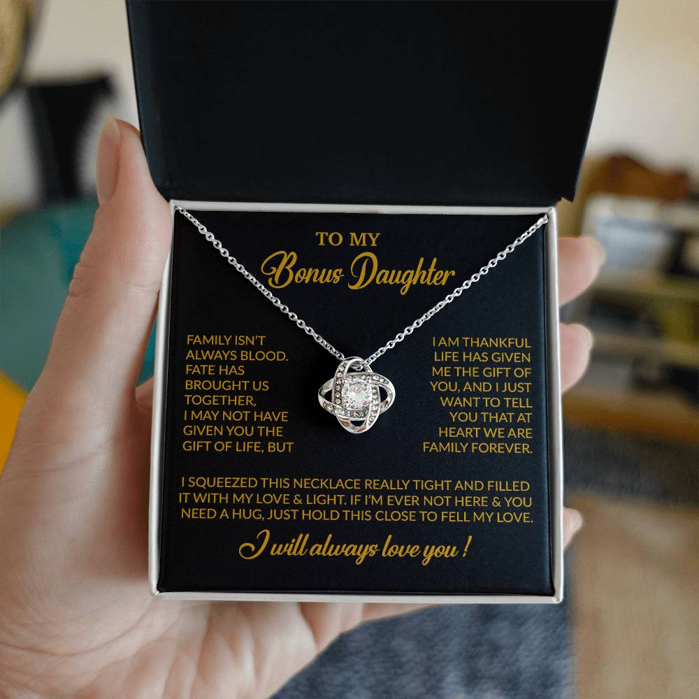 To My Bonus Daughter Necklace, Gift for Bonus Daughter, Step Daughter Birthday 7_11_Gold