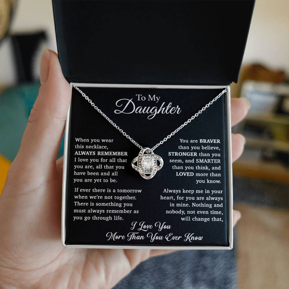 To My Daughter Necklace, Daughter Father Necklace, Daughter Gift From Dad, Mom 15_11_Black