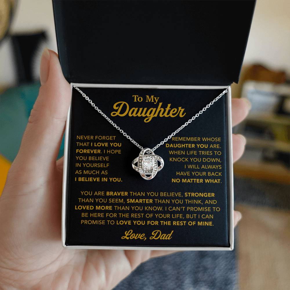 To My Daughter Necklace, Gift for Daughter from Dad, Father Daughter Necklace 30_11_Gold