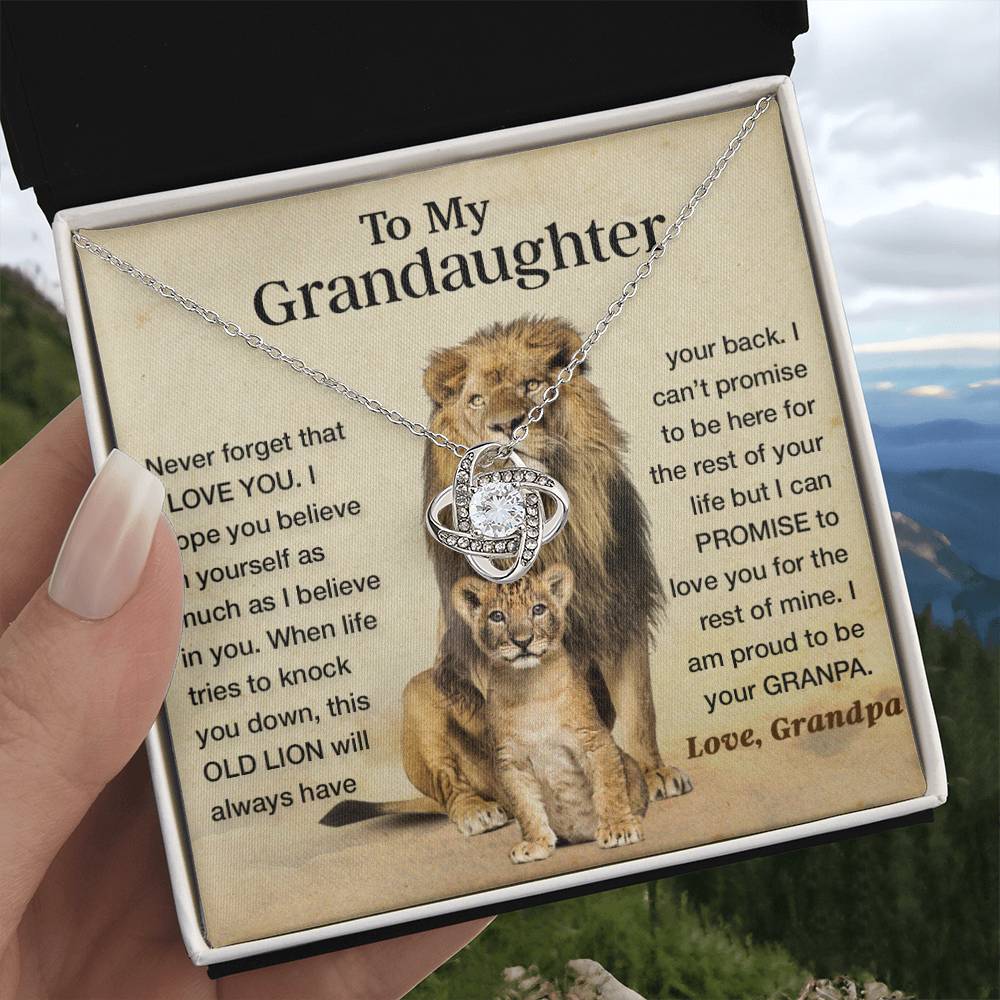 To My Granddaughter Necklace , Gift From Grandpa Papa Lion Dad, Christmas Gift