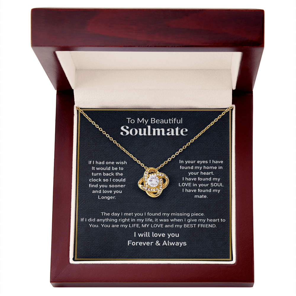 To My Soulmate Necklace, Gift For Her, Gift For Soulmate, Birthday Gift