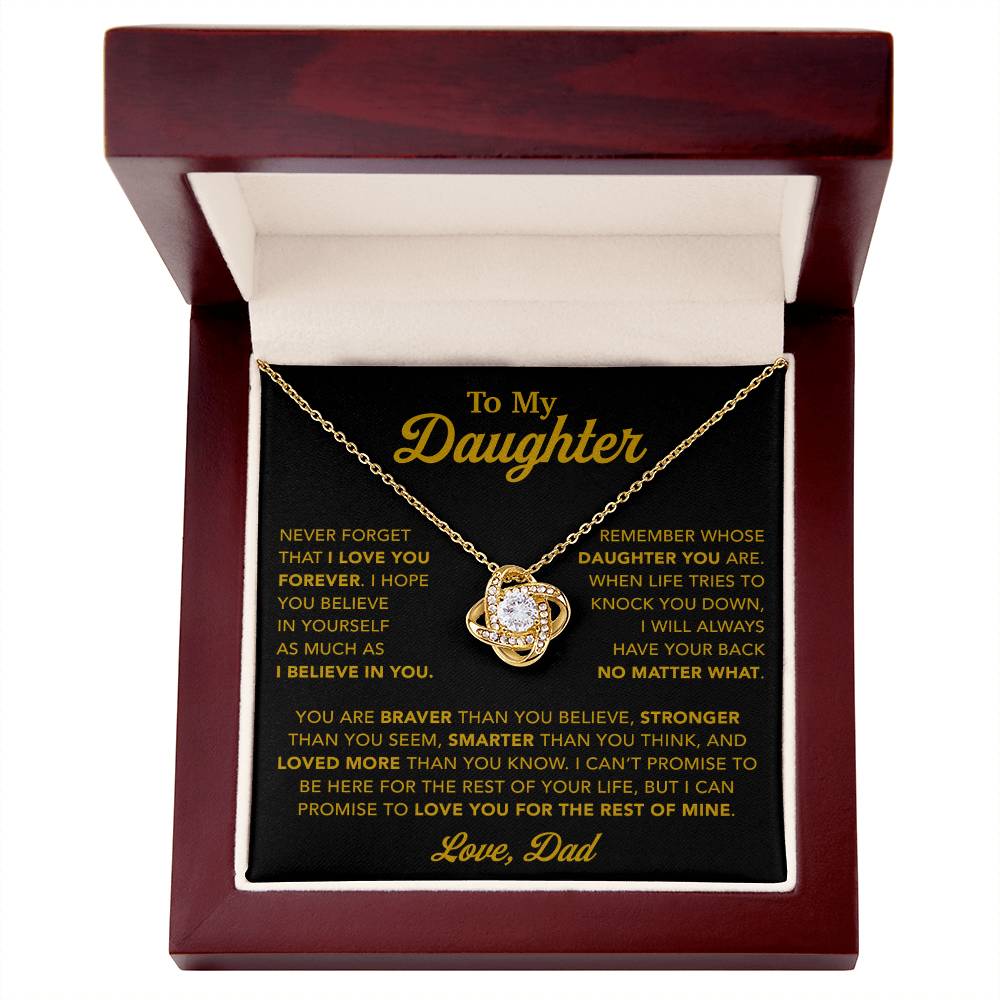 To My Daughter Necklace, Gift for Daughter from Dad, Father Daughter Necklace 30_11_Gold