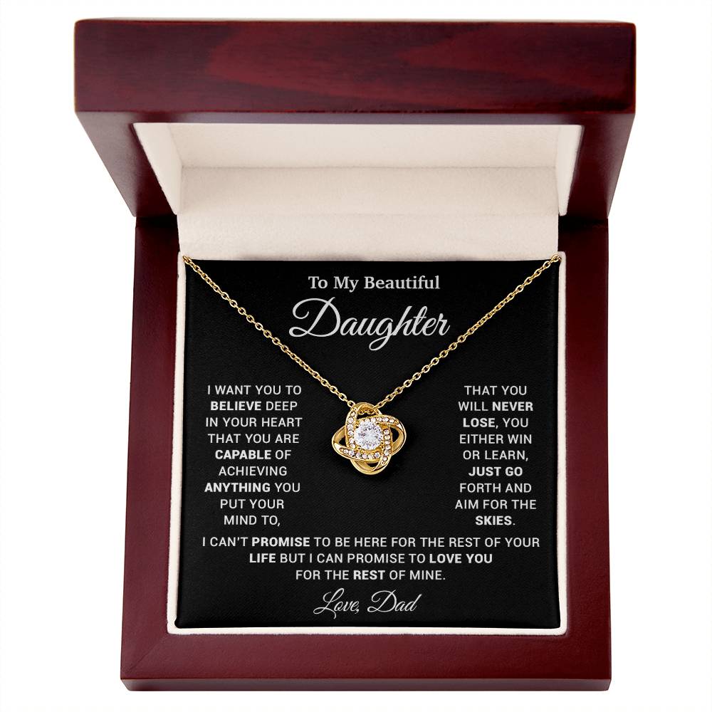 To My Daughter Necklace, Gift for Daughter from Dad, Father Daughter Necklace 26_2_Black