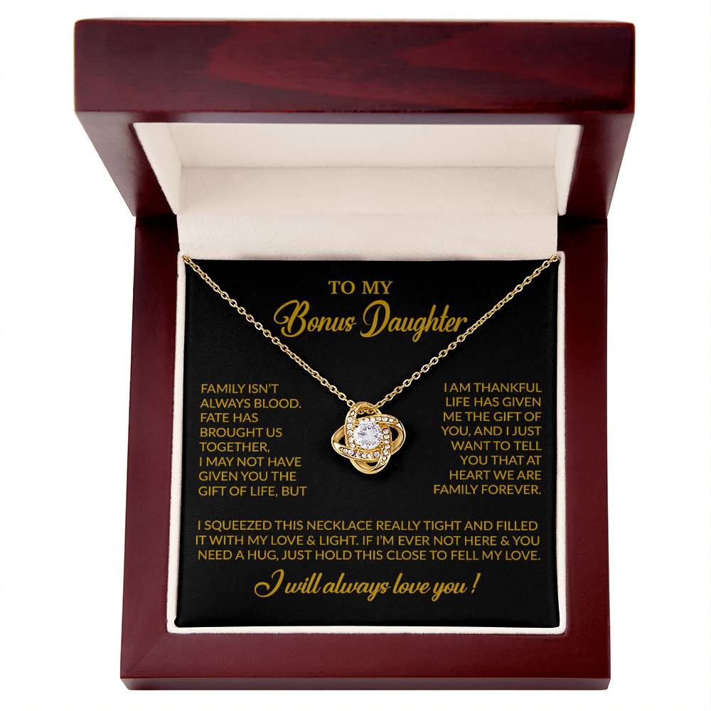 To My Bonus Daughter Necklace, Gift for Bonus Daughter, Step Daughter Birthday 7_11_Gold