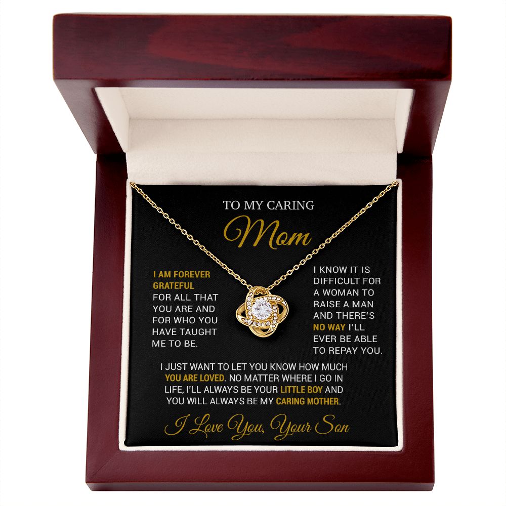 To My Caring Mom Necklace, Gift for Mom from Son, Mother's Day Gift