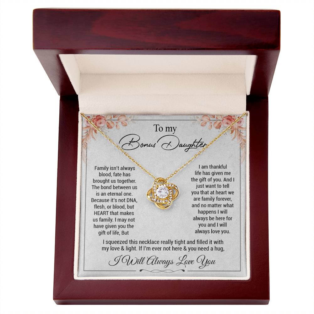 To my bonus daughter necklace, bonus daughter from stepdad, step daughter gift