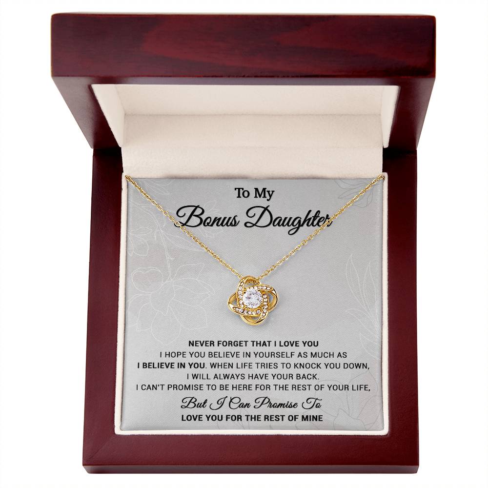 To My Bonus Daughter Necklace, Step Daughter Gift From Stepdad, Stepmom