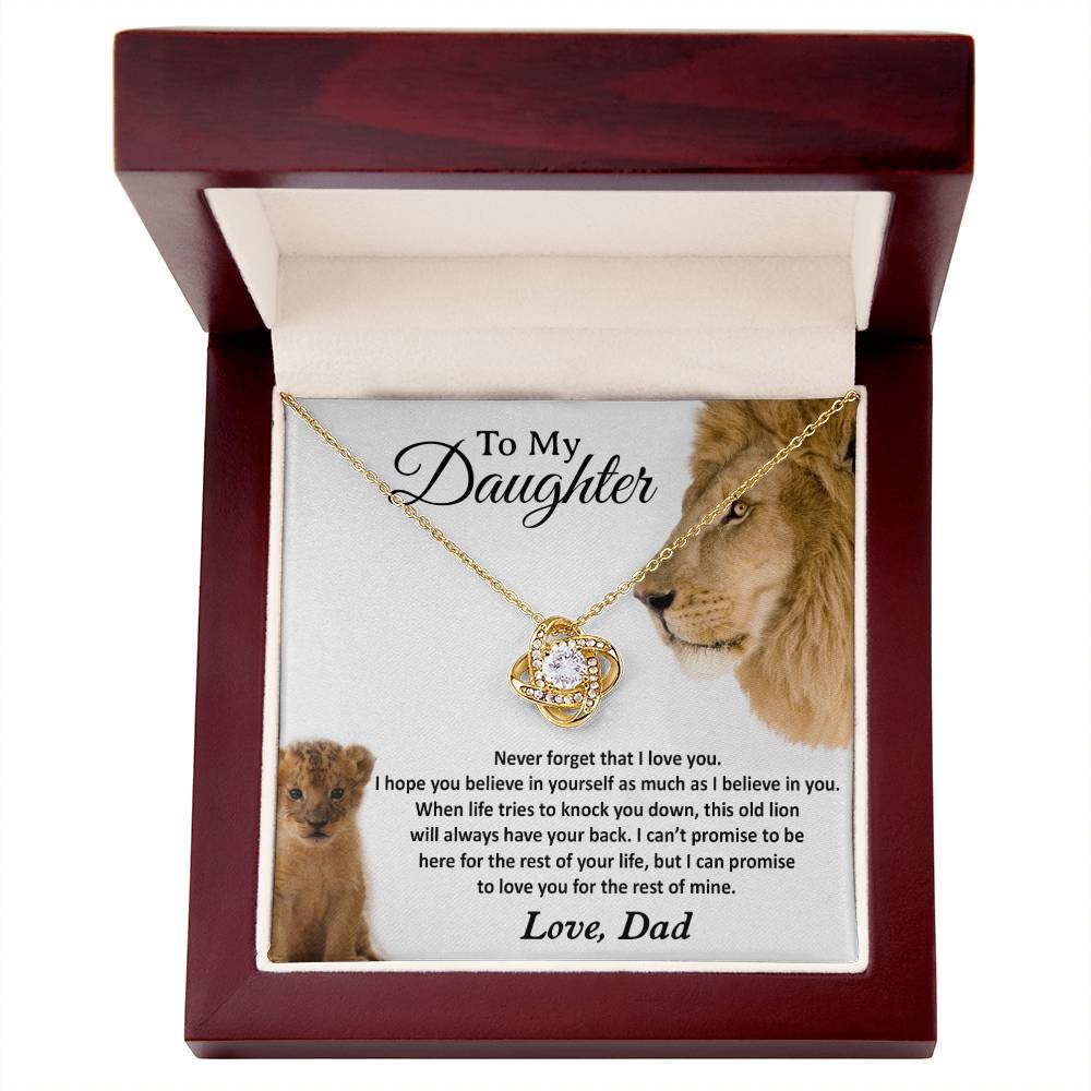 To My Daughter Necklace, Gift For Daughter From Dad, Daughter Father Lion Gift