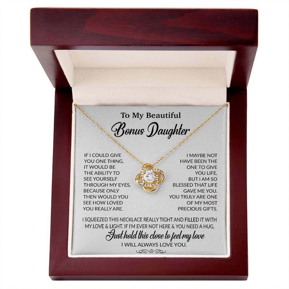 To My Bonus Daughter Necklace, Gift for Bonus Daughter, Step Daughter Birthday 1_10_White