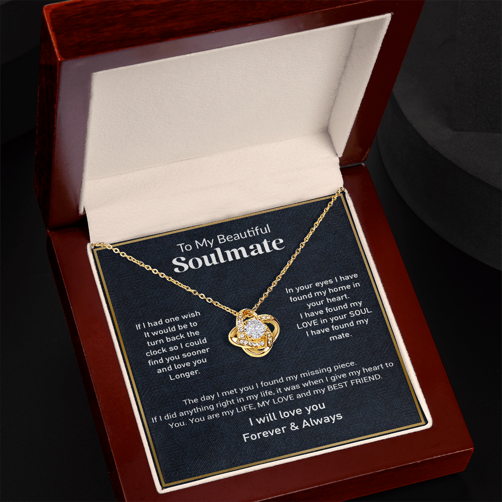 To My Soulmate Necklace, Gift For Her, Gift For Soulmate, Birthday Gift