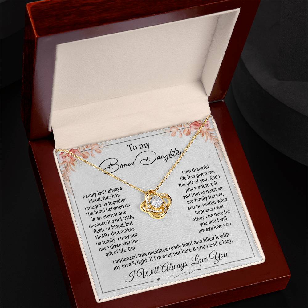 To my bonus daughter necklace, bonus daughter from stepdad, step daughter gift