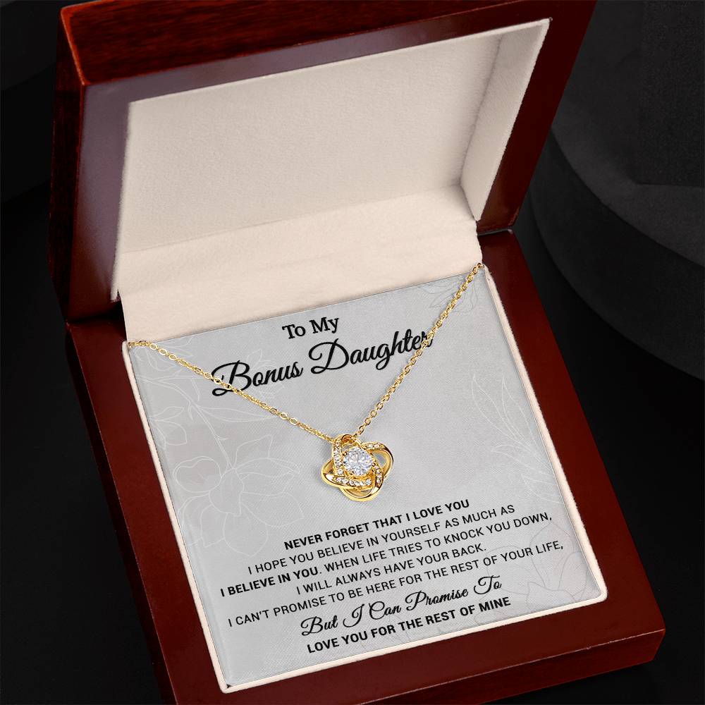 To My Bonus Daughter Necklace, Step Daughter Gift From Stepdad, Stepmom