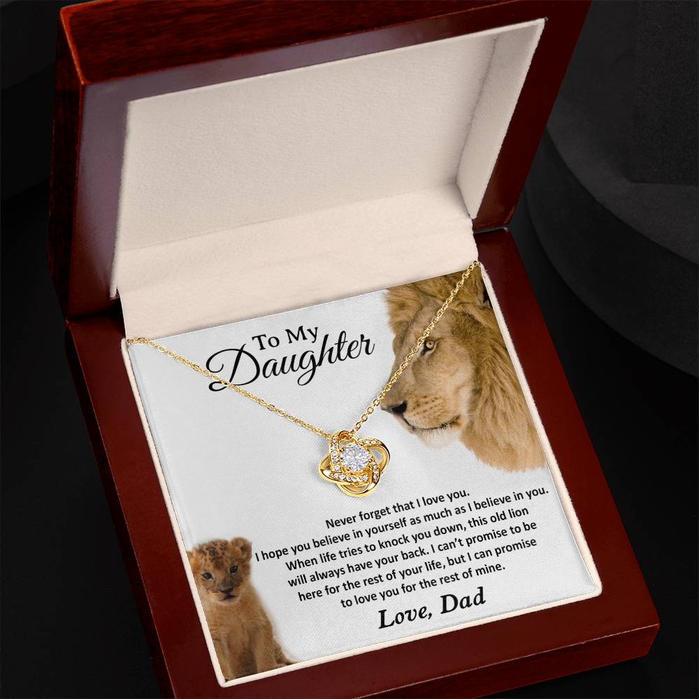 To My Daughter Necklace, Gift For Daughter From Dad, Daughter Father Lion Gift