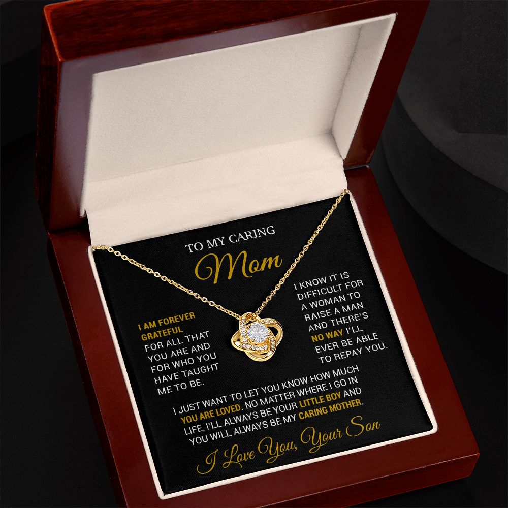 To My Caring Mom Necklace, Gift for Mom from Son, Mother's Day Gift