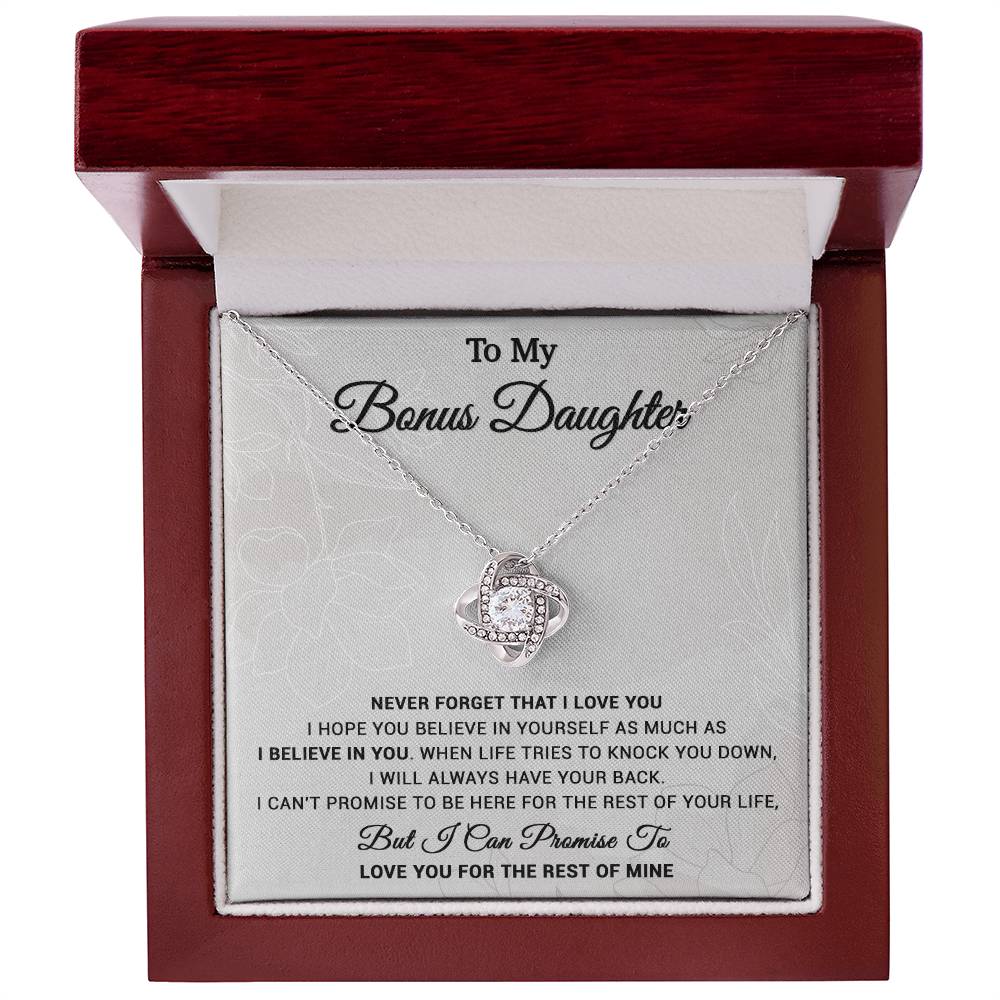 To My Bonus Daughter Necklace, Step Daughter Gift From Stepdad, Stepmom