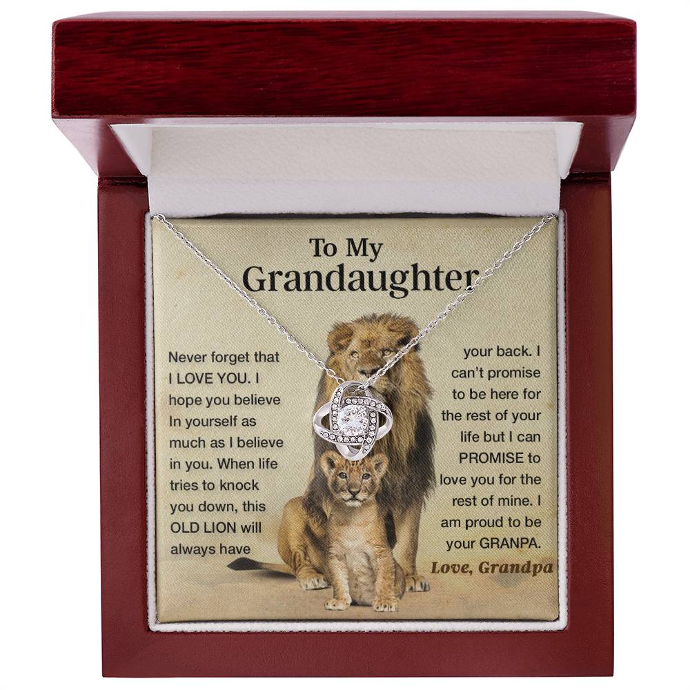 To My Granddaughter Necklace , Gift From Grandpa Papa Lion Dad, Christmas Gift