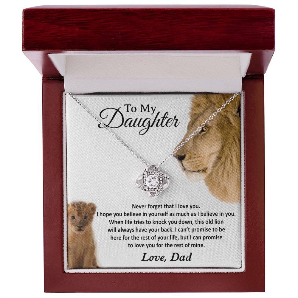 To My Daughter Necklace, Gift For Daughter From Dad, Daughter Father Lion Gift