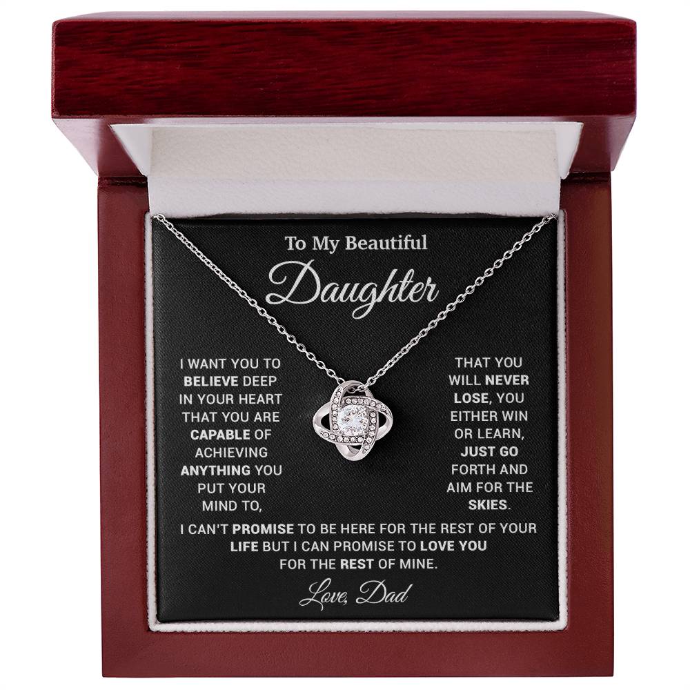 To My Daughter Necklace, Gift for Daughter from Dad, Father Daughter Necklace 26_2_Black