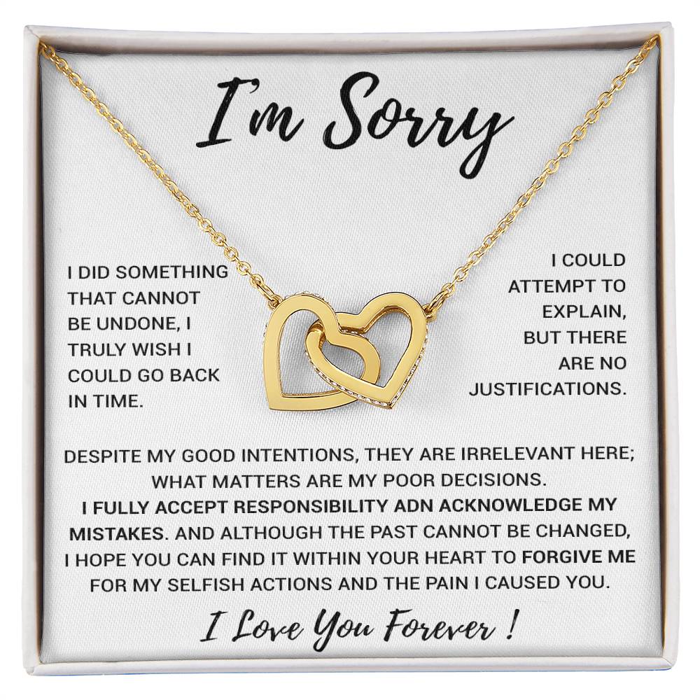 I'm Sorry Gift Apology Gift Necklace For Her, Wife, Girlfriend, Friend, Forgive