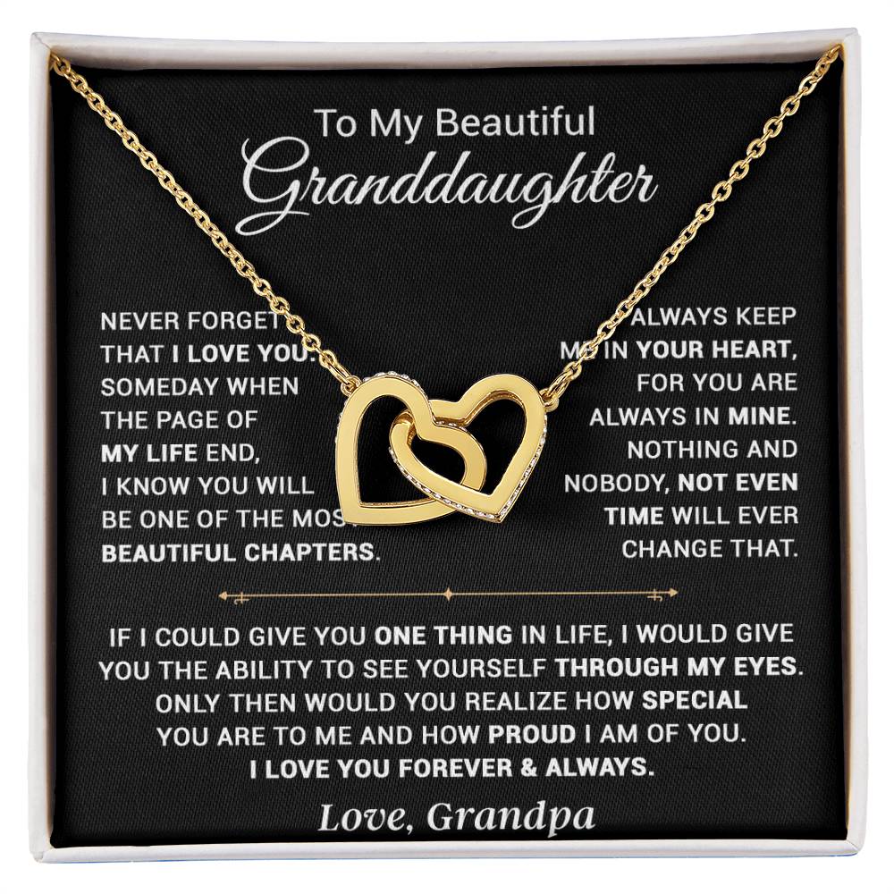 To My Granddaughter Necklace, Xmas Birthday Gift For Granddaughter From Grandpa