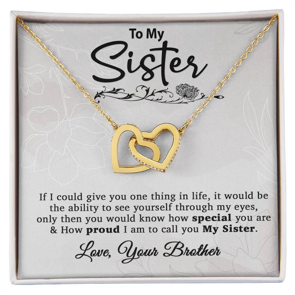 To My Sister Necklace, Brother to Sister, Birthday gift For Sister from Brother