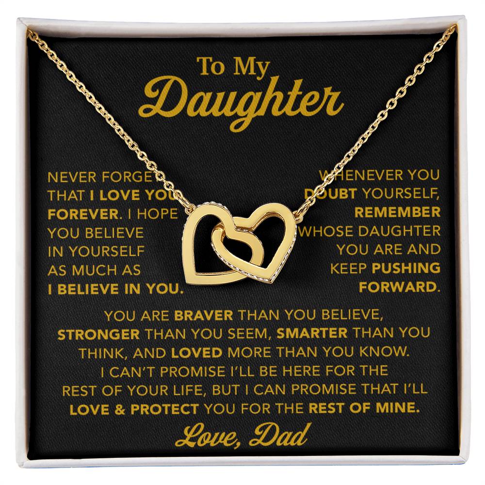 To My Daughter Necklace, Gift for Daughter from Dad, Father Daughter Necklace 15_11_Gold
