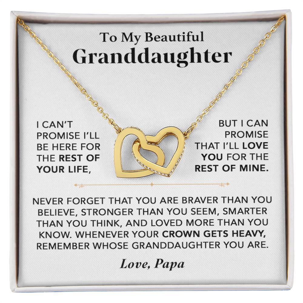 To My Granddaughter Necklace, Granddaughter Gift from Grandma, Gift from Grandpa_Papa