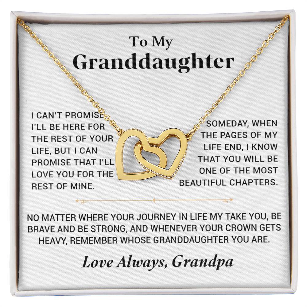 To My Granddaughter Necklace, Granddaughter Necklace Gift from Grandfather