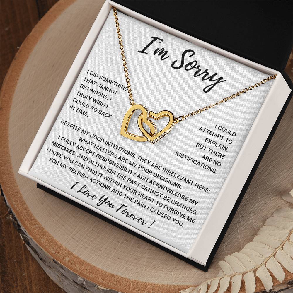 I'm Sorry Gift Apology Gift Necklace For Her, Wife, Girlfriend, Friend, Forgive