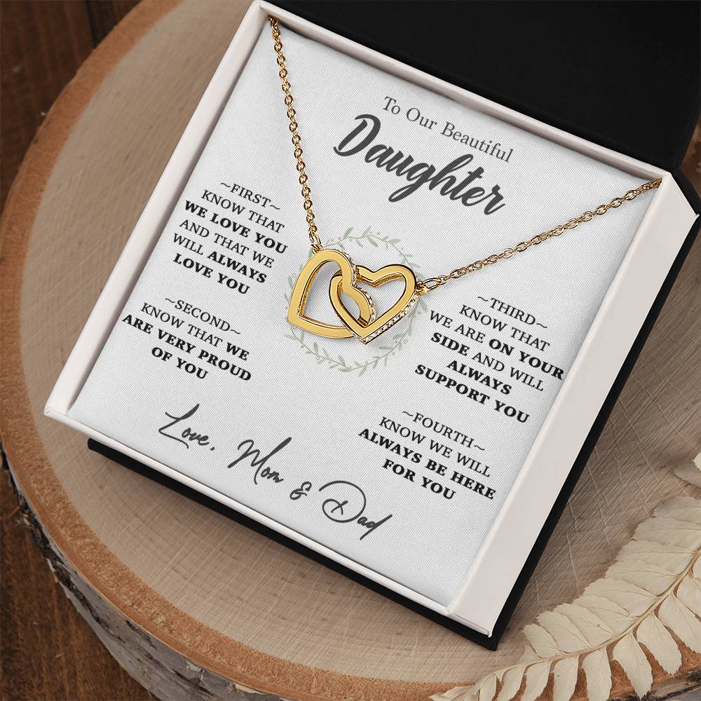 To My Daughter Necklace, Gift for Daughter From Mom and Dad,Birthday Gift