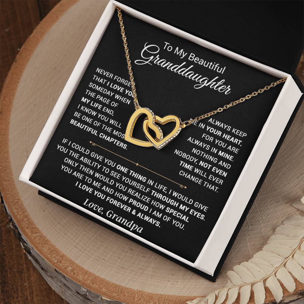 To My Granddaughter Necklace, Xmas Birthday Gift For Granddaughter From Grandpa